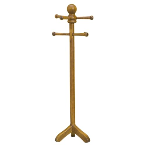 LOGOFUN Dollhouse Black Hat and Coat Rack Stand Mini Clothes Rack 1:12 Scale Vintage Hat Stand Miniature Clothes Hanger for Dollhouse Accessories