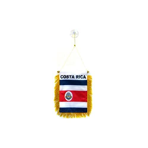 AZ FLAG - Wimpel Costa Rica - 15x10 cm - Kostaricanische Mini Flagge 10 x 15 Cm - Auto Pennant Spezielle Auto