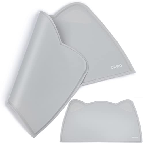 OHMO Napfunterlage für Kleine Hunde und Katze, 46x25cm, Unterlage für Katzennapf, rutschfeste Futterunterlage aus Silikon, wasserdicht, Asche - Image 6