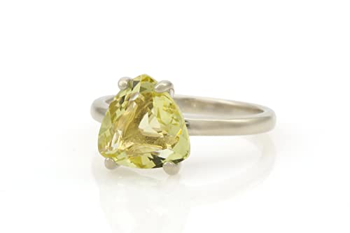 Bague Quartz Citron élégante, bijou quotidien et bague de mariage