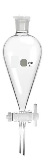 Borosilicate Glass Pear-Shaped Separatory Funnel with PTFE Stopcock - 50-1000ml, Compatible with 19/26 Joint Sizes(1000ml Joint 19-26)