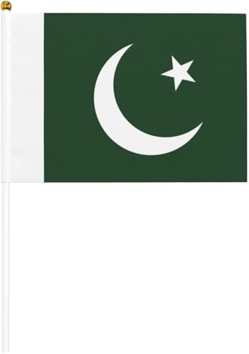 20 Piezas de Banderas de manivela de Pakistán, Pakistán Mini Bandera portátil, Bandera Pakistán, Pequeña Bandera Pakistán, Mini Bandera Pakistán, banderitas Pakistán, banderines Pakistán