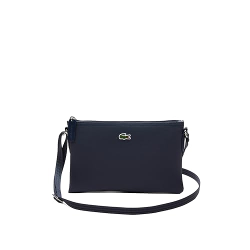 Lacoste Bolsa transversal feminina L.12.12 Concept Flat Crossover, Eclipse azul-marinho, One Size