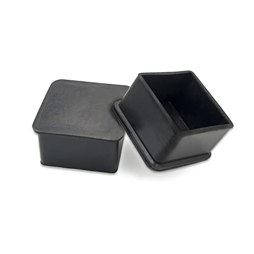 Flyshop Square Anti-Slip Heavy Duty Rubber Leg Tips Furniture Caps Chair Leg Floor Protectors, 50 X 50Mm, 2" X 2", Black, 10Pcs #TOP3