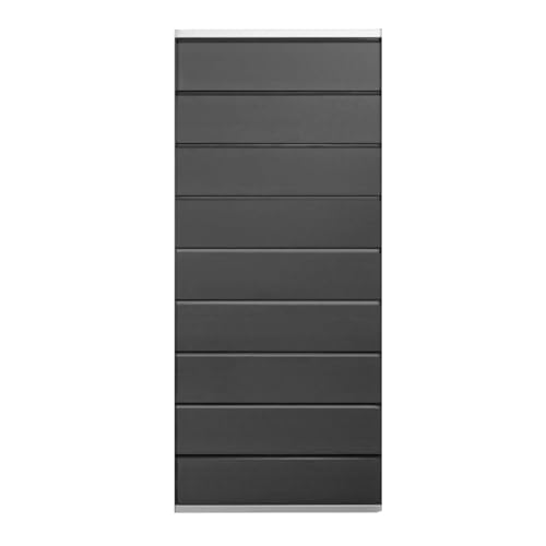 HORI Design WPC Sichtschutz | Stecksystem Zaun | Gartenzaun & Lamellenzaun | Windschutz Zaunelemente | Modernes Design für Garten & Terrasse I 90 x 180 cm I Anthrazit