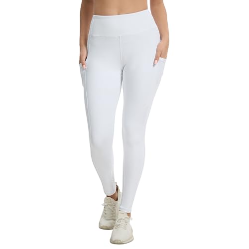 adorence White Leggings for Women, White Yoga Pants for Women(High Waist, Non See-Through & Tummy...