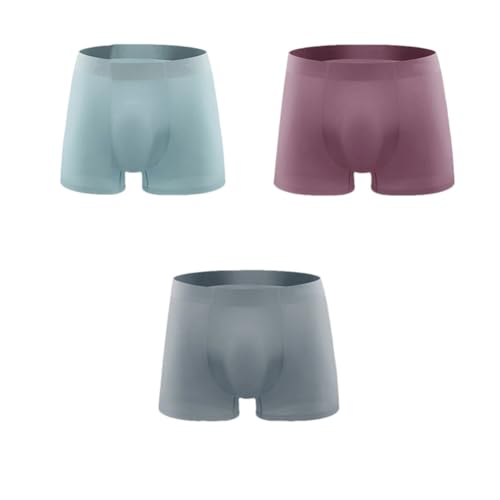 3 unids/lote gran bolsillo calzoncillos para hombres hielo seda bragas sin costura transpirable Boxer Slip, M1270-3a, XXXXL