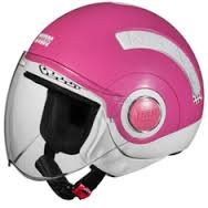 Studds NANO Open Face Helmet (White and Pink, S)