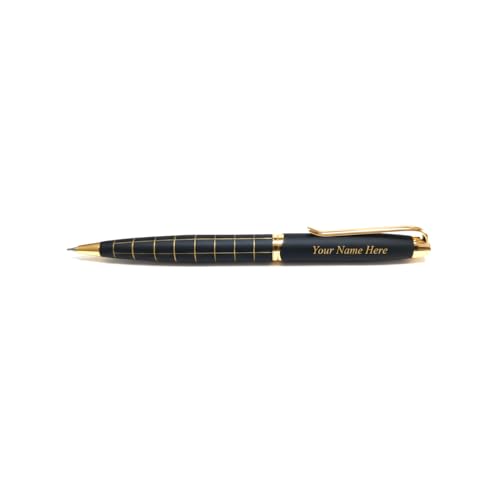 Image of Kajri Gifts Customized Pen With Name Luxury Ballpoint For Signature Customised Pen With Name Black And Gold Body Personalized Gift For Professionals And Corporate (Black Royal Check)