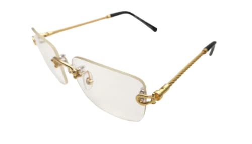 RSINCImported Men Rimless Eyeglass Metal Gold black Eyewear CT0248 54-17-145 Cart-11