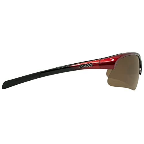 Maxx Domain Polarized Sports Sunglasses - Black and Red Frame with Brown Lenses3