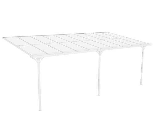 Westmann Terrassenüberdachung Bruce 617 Weiß | Aluminium Pergola mit Polycarbonat Dach | 6 mm Dachpaneele | 300x617 cm | UV-Schutz | Wetterfest & pflegeleicht