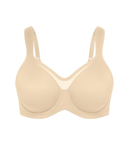 Image of Minimizer Bras for Women Full Coverage Womens T-Shirt Unlined Bra with Underwire for Heavy Breast