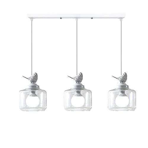 Chandelier oiseau résine et verre LED luminaire pour chambre