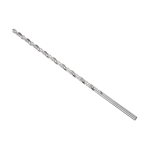 QUARKZMAN 8mm x 300mm Mèches Foret Hélicoidales x 1 Pièce Haute Vitesse Acier (HSS) Droite Queue Rallonge pour Perçage, Argenté