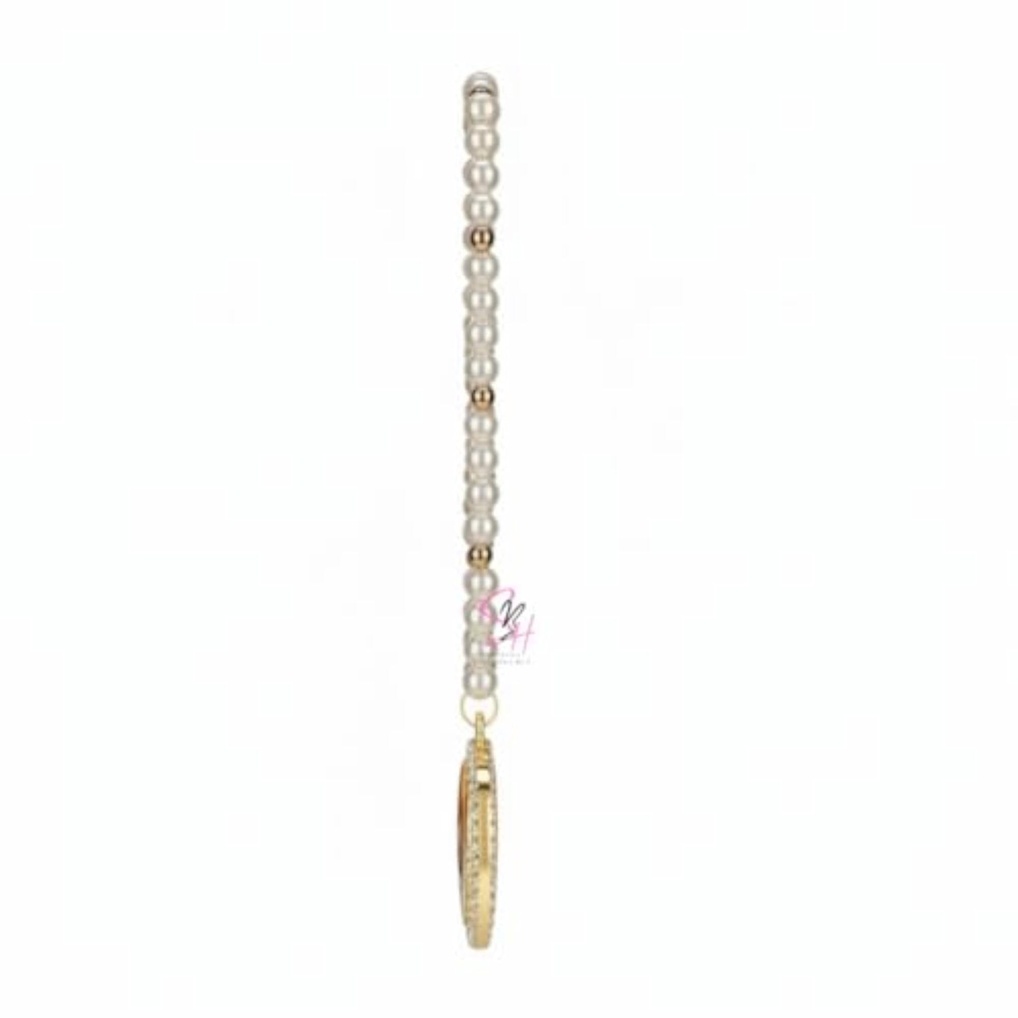 Jai GURUJI Swaroop Oval Shape Pendant with Pearl Mala