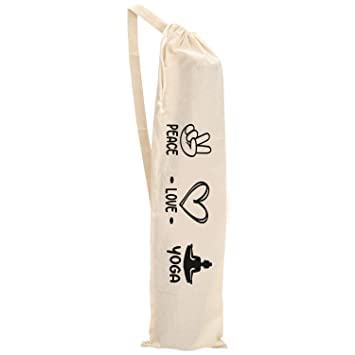 RE Cotton Yoga Mat Bag/Cover with Shoulder Strap - Cotton Material.