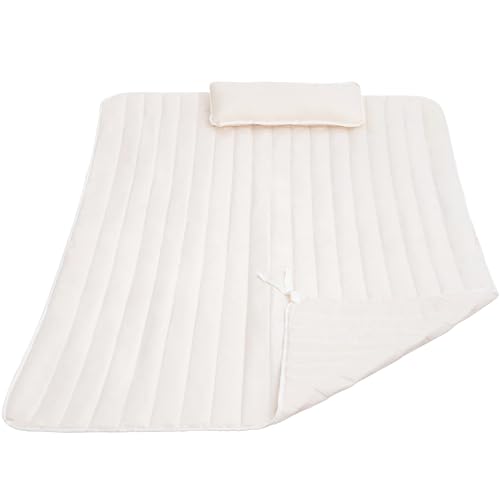 Lazy Daze Hammocks 2 Person Hammock Pad and Pillow Set Double Polyester Quilted 78 x55 Replacement Pad for Rope Hammock Cream