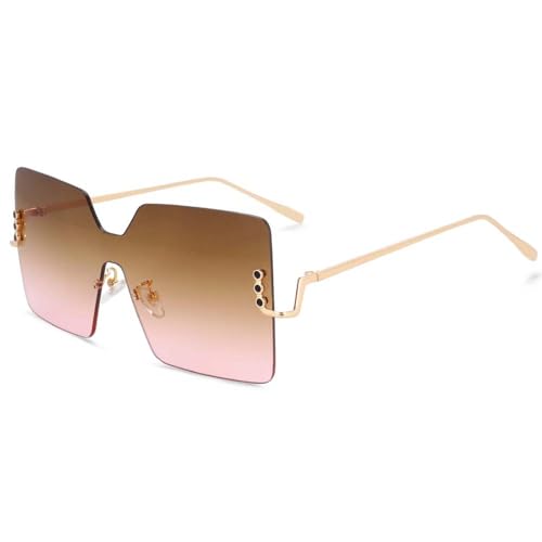 Lunettes de soleil sans monture verres UV400 de luxe contre l'éblouissement estival