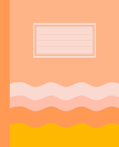 Preppy Notebook: Aesthetic Composition Notebook Wide Ruled | Wavy Aesthetic Notebook for Teens | School Supplies: Trending Peach Wavy Design 100 pages image 2