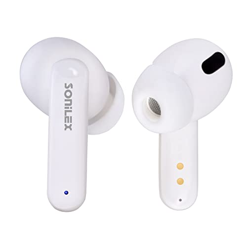 Image of SOniLEX AIR-8 True Wireless Ear Buds SL-BT-211 (White) with Bluetooth Version 5.0, Microphone, Light Weight Design, Quick Connect Technology, Super BASS, Hi-Fi Sound, Touch Sensor Controls