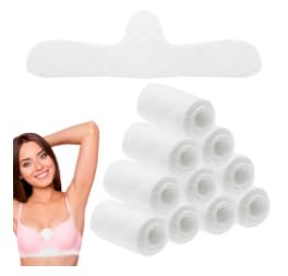DAKLUNAR 10 Forros de Sujetador de Algodón para Mujer Erupción de Sudor Almohadilla Absorbente de Sudor para Debajo de los Senos Rectangular Debajo Bra 3 Capas