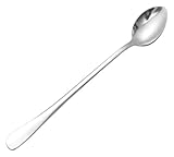 Cuchara de helado de aluminio, cuchara de agarre, Cucharas Cucharas de sopa Cucharas de postre Cuchara de café creativa de acero inoxidable Cuchara de té de postre de helado de mango largo for pícnic
