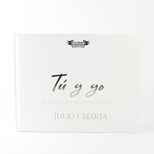Calledelregalo Libro de firmas ‘Tú y yo, el libro de nuestra boda’ personalizado con los nombres de los novios