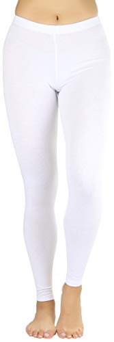 Image of ToBeInStyle Women's Skinny Fit Cotton Full Length Leggings Tights - Regular and Plus Sizes