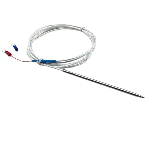 Sensor de temperatura PT100 y PT1000 con punta de aguja en acero inoxidable y cable blindado