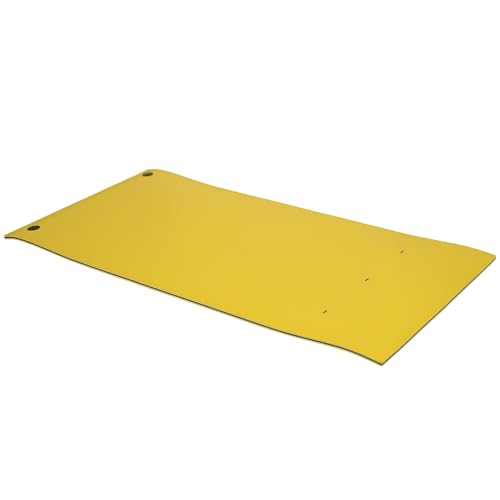 HOMCOM 10' x 5' Floating Water Mat, 3-Layer Swimming Pool Float Ultimate Super-Sized Portable Foam Raft, Thick and Durable Water Activities Mat for Lake, Oceans, Yellow