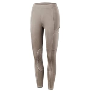 Willit Girls Horse Riding Pants Tights Kids Equestrian Breeches Knee-Patch Youth Schooling Tights Zipper Pockets