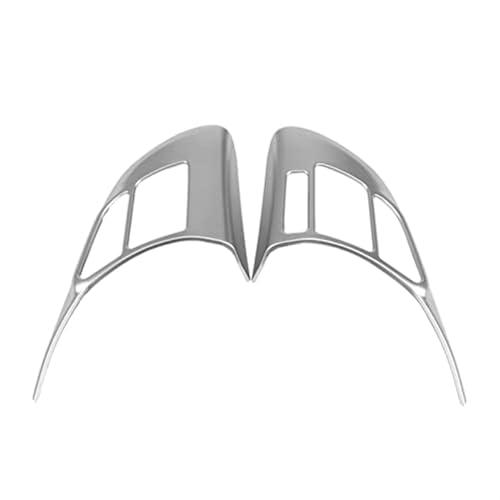 Pexorin 2 unidades, decoração de moldura embelezadora de cobertura de painel de botão de interruptor de volante interior cromado de carro, para Mazda, Cx-5 Cx5 2012-2016 autocolante para volante