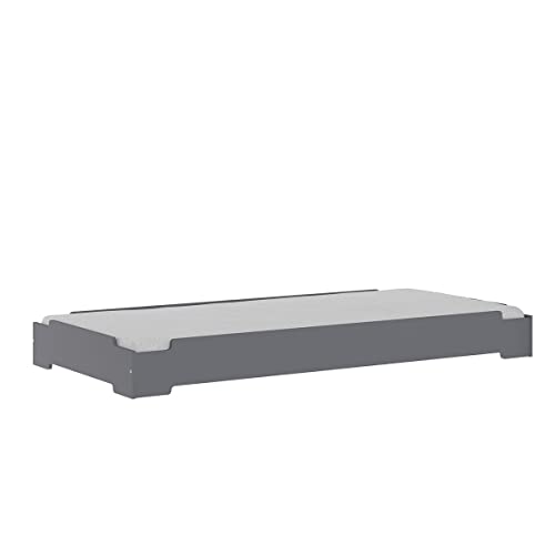Akiten retail Pack lit empilable avec Matelas 90x190 cm Gris
