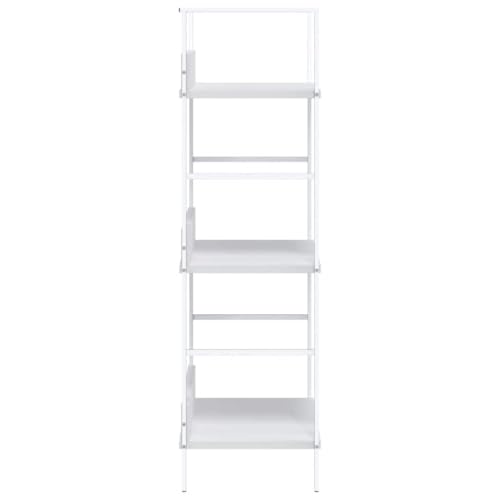 Estantería blanca de 60 x 27,6 x 90,5 cm con acabados modernos en madera y acero 7