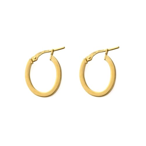 Boucles d'oreilles ovales argent plaqué or idéales pour le bureau ou en soirée