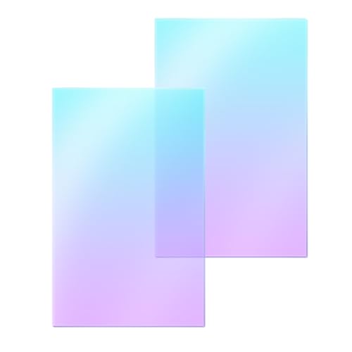 Image of Rainbow Color Acrylic Sheet, 2 Pcs Translucent Color Radiant Plexiglass Plastic Sheet for DIY Painting, Arts and Crafts, Decoration, 7.9 * 11.8 Inches, 3mm Thickness