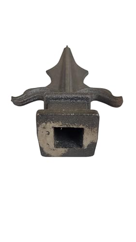 Image of Cast Iron Fence Finials, Multiple Decorative Styles & Sizes, 1 /2 inch to 1 inch Inch Square and Round Spears, Fleur de Lis Design (3 /4 inch Plant Spear SQ, 4)
