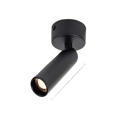 LLOOPK Focos industriales de techo de haz estrecho de 8°/15°/24°, foco de montaje en superficie de 3W y 5W for luz de imagen Gallary de museo de joyería(Black 200mm,15 DEGREE_3W 3000K)