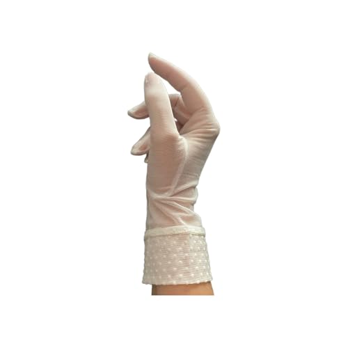 Guantes de novia cortos elásticos que estilizan las manos en tul