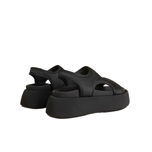 Womens Sandals Summer elastic fabric slim sandals for women simple thick-soled Roman shoes casual beach shoes3