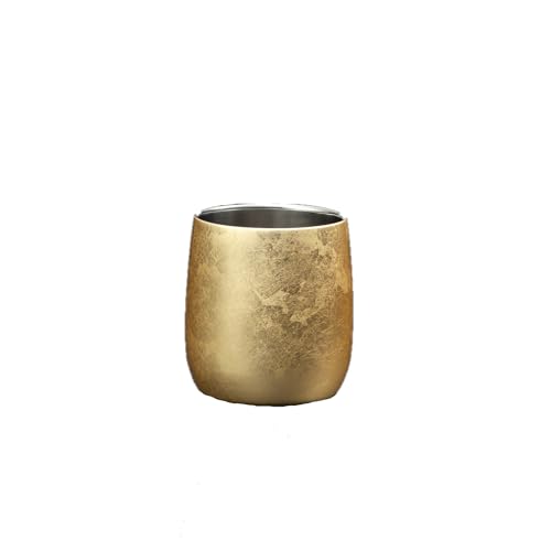 ミタニ 山中漆器(Mitani)漆磨(シーマ) 2重 タンブラー 250ml 箔衣 ロック カップ ダルマ 直径7.8cm×高さ8.5cm Made in TSUBAME