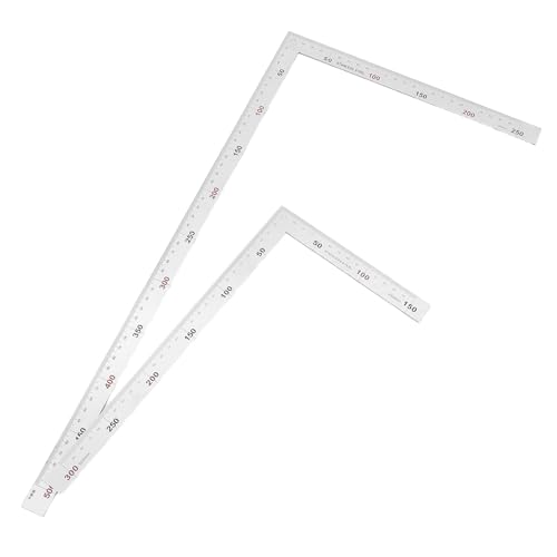 Abaodam 2個 ステンレス鋼製木工用字型直角定規 点 厚手耐久性 高視認スケール 多用途フレーミング測定ツール エンジニア 大工向け精密木工