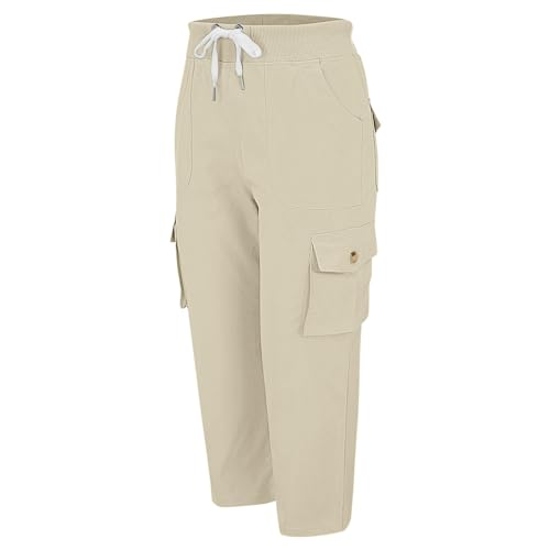 Womens Cargo Capris Summer Casual Drawstring Mid Waisted Hiking Jogger Pants Lightweight Outdoor Cotton Capri Pants (S-3XL)4