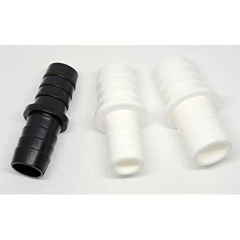 ShieldUp Washing Machine Dishwasher Appliance Outlet Hose Connectors x 3 - 17mm x 17mm 17mm x 22mm 22mm x 22mm, White Cover