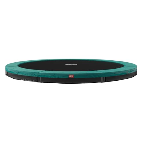 BERG Favorit InGround - Cama elástica para jardín, Color Gris, para niños, para jardín, Color Verde, 380 Redondo
