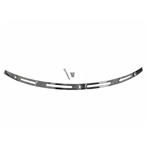 Image of Polished Stainless Steel Slotted Windshield Windcreen Trim Batwing Compatible for 14-21 Harley Touring Electra Street Glide FLHX Tri Glide Ultra Limited FLHTCUTG FLHX FLHTC CVO 2014-2021