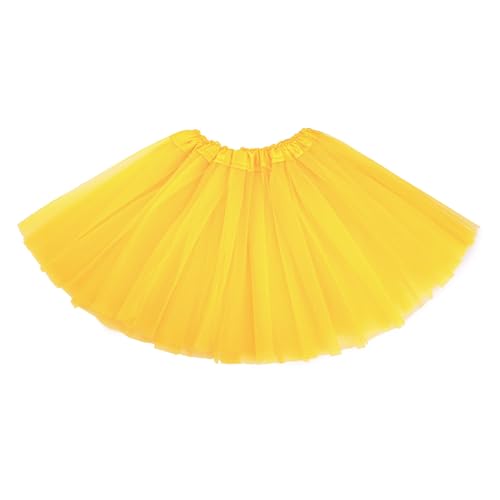 Tutus for Girls 3 Layered Tulle Tutu Skirts for 4-12 Year Birthday Dance Halloween Cosplay Party Supplies Yellow