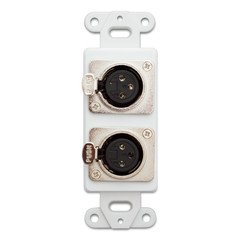 QUALCONNECT Decora Wall Plate Insert, White, Dual XLR Female to Solder Type