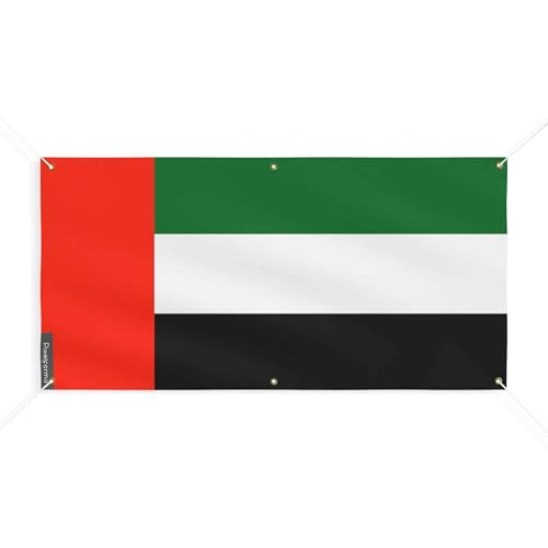 Drapeau des Émirats arabes unis avec 6 oeillets en maille robuste pour extérieur